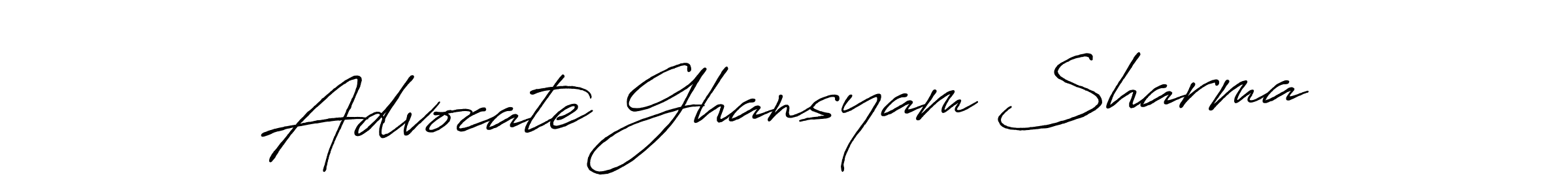 The best way (Antro_Vectra_Bolder) to make a short signature is to pick only two or three words in your name. The name Advocate Ghansyam Sharma include a total of six letters. For converting this name. Advocate Ghansyam Sharma signature style 7 images and pictures png