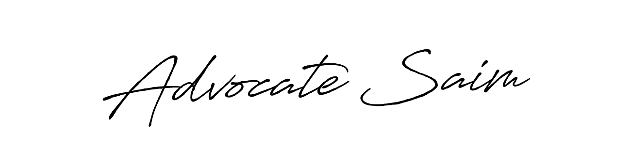How to make Advocate Saim name signature. Use Antro_Vectra_Bolder style for creating short signs online. This is the latest handwritten sign. Advocate Saim signature style 7 images and pictures png