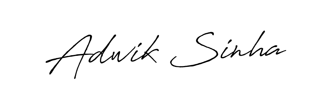 Make a beautiful signature design for name Adwik Sinha. With this signature (Antro_Vectra_Bolder) style, you can create a handwritten signature for free. Adwik Sinha signature style 7 images and pictures png