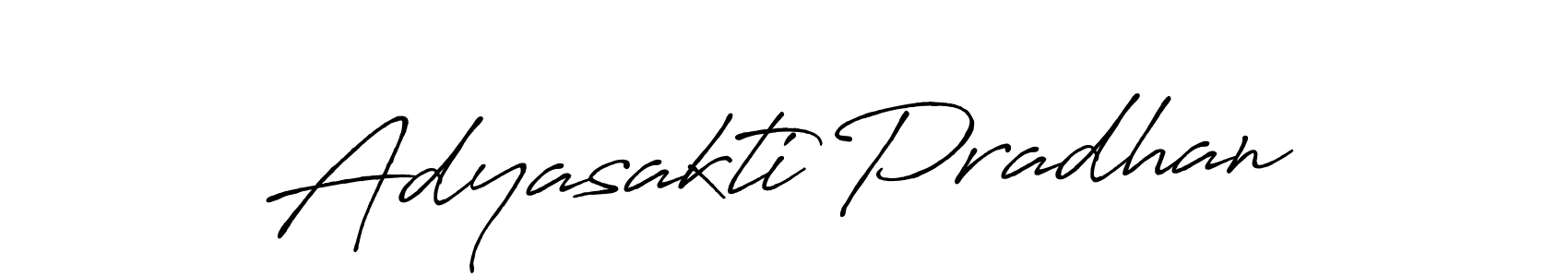 Make a beautiful signature design for name Adyasakti Pradhan. With this signature (Antro_Vectra_Bolder) style, you can create a handwritten signature for free. Adyasakti Pradhan signature style 7 images and pictures png