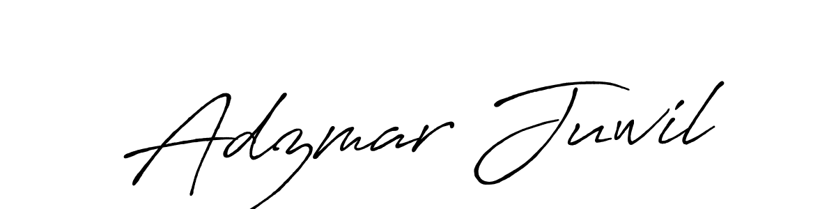 The best way (Antro_Vectra_Bolder) to make a short signature is to pick only two or three words in your name. The name Adzmar Juwil include a total of six letters. For converting this name. Adzmar Juwil signature style 7 images and pictures png