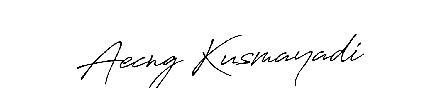 Make a beautiful signature design for name Aecng Kusmayadi. With this signature (Antro_Vectra_Bolder) style, you can create a handwritten signature for free. Aecng Kusmayadi signature style 7 images and pictures png