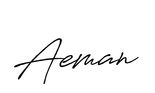 Use a signature maker to create a handwritten signature online. With this signature software, you can design (Antro_Vectra_Bolder) your own signature for name Aeman. Aeman signature style 7 images and pictures png