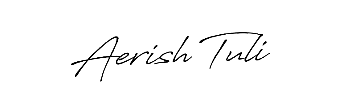 if you are searching for the best signature style for your name Aerish Tuli. so please give up your signature search. here we have designed multiple signature styles  using Antro_Vectra_Bolder. Aerish Tuli signature style 7 images and pictures png