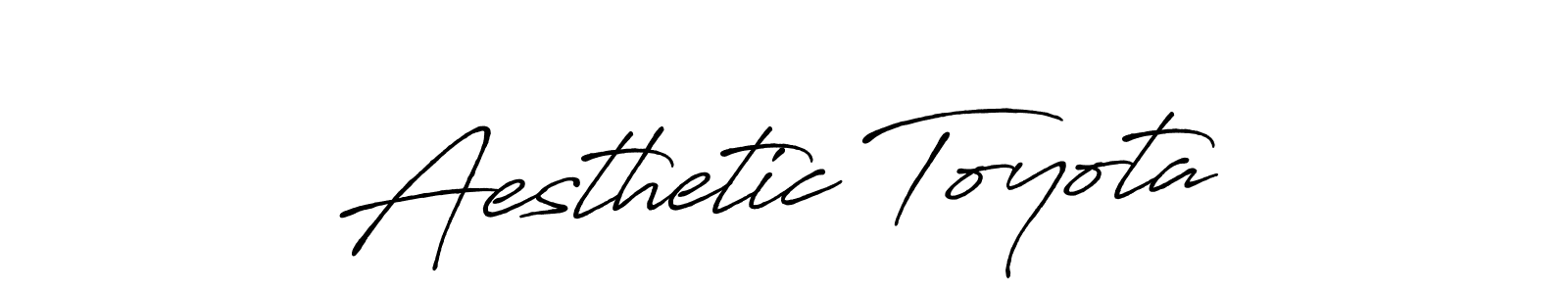 Create a beautiful signature design for name Aesthetic Toyota. With this signature (Antro_Vectra_Bolder) fonts, you can make a handwritten signature for free. Aesthetic Toyota signature style 7 images and pictures png