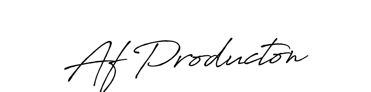 The best way (Antro_Vectra_Bolder) to make a short signature is to pick only two or three words in your name. The name Af Producton include a total of six letters. For converting this name. Af Producton signature style 7 images and pictures png