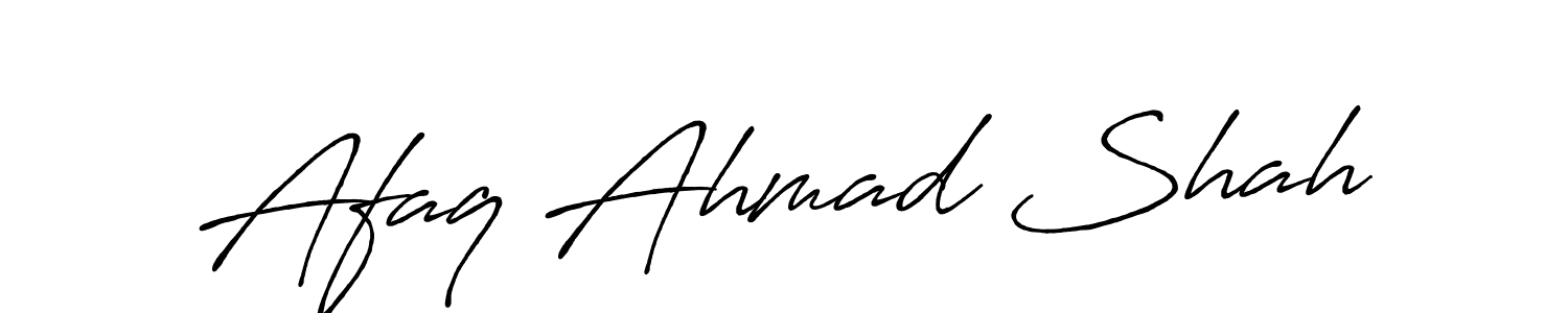 Make a beautiful signature design for name Afaq Ahmad Shah. With this signature (Antro_Vectra_Bolder) style, you can create a handwritten signature for free. Afaq Ahmad Shah signature style 7 images and pictures png