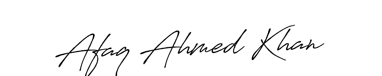 Make a beautiful signature design for name Afaq Ahmed Khan. With this signature (Antro_Vectra_Bolder) style, you can create a handwritten signature for free. Afaq Ahmed Khan signature style 7 images and pictures png