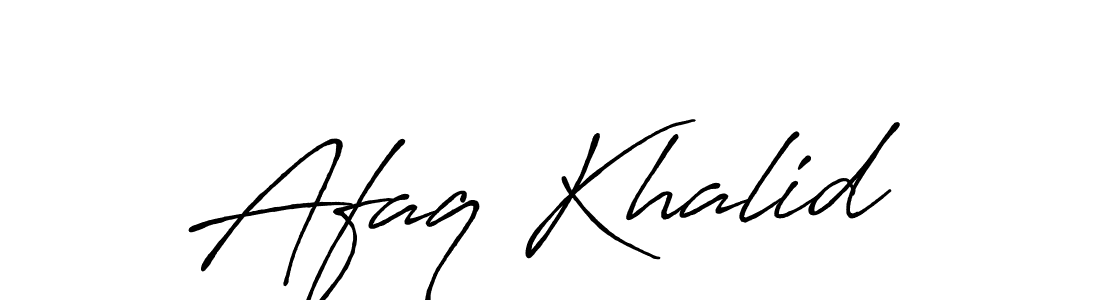 Make a beautiful signature design for name Afaq Khalid. With this signature (Antro_Vectra_Bolder) style, you can create a handwritten signature for free. Afaq Khalid signature style 7 images and pictures png
