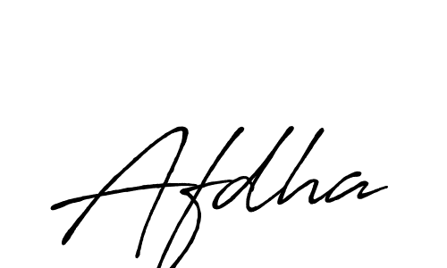 Use a signature maker to create a handwritten signature online. With this signature software, you can design (Antro_Vectra_Bolder) your own signature for name Afdha. Afdha signature style 7 images and pictures png