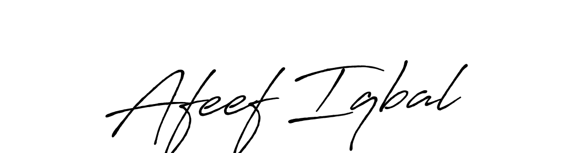 Create a beautiful signature design for name Afeef Iqbal. With this signature (Antro_Vectra_Bolder) fonts, you can make a handwritten signature for free. Afeef Iqbal signature style 7 images and pictures png