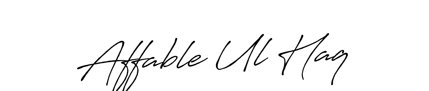 How to make Affable Ul Haq name signature. Use Antro_Vectra_Bolder style for creating short signs online. This is the latest handwritten sign. Affable Ul Haq signature style 7 images and pictures png