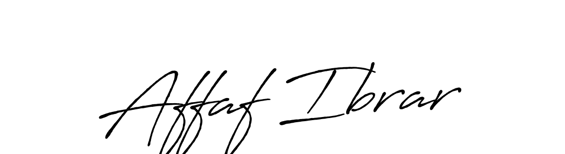 Design your own signature with our free online signature maker. With this signature software, you can create a handwritten (Antro_Vectra_Bolder) signature for name Affaf Ibrar. Affaf Ibrar signature style 7 images and pictures png