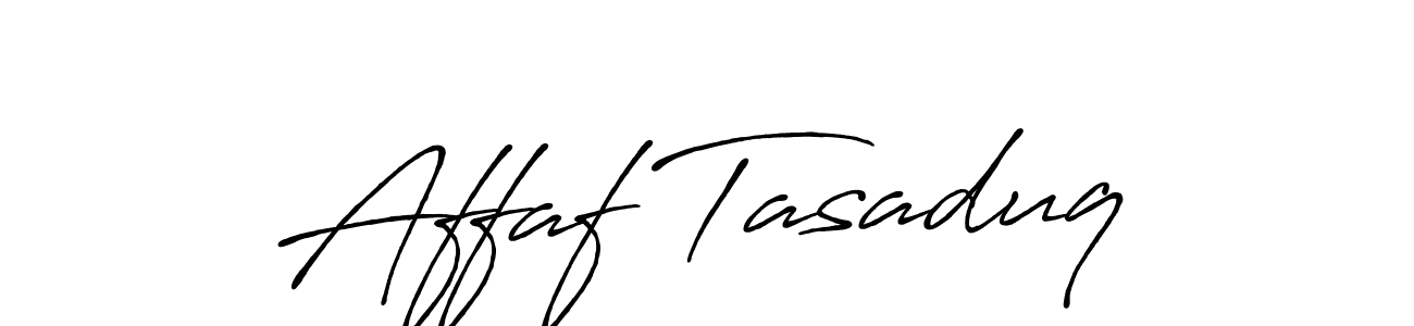 Also You can easily find your signature by using the search form. We will create Affaf Tasaduq name handwritten signature images for you free of cost using Antro_Vectra_Bolder sign style. Affaf Tasaduq signature style 7 images and pictures png