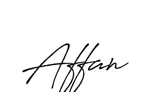 Make a beautiful signature design for name Affan. With this signature (Antro_Vectra_Bolder) style, you can create a handwritten signature for free. Affan signature style 7 images and pictures png
