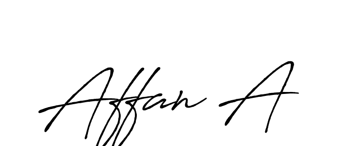 Create a beautiful signature design for name Affan A. With this signature (Antro_Vectra_Bolder) fonts, you can make a handwritten signature for free. Affan A signature style 7 images and pictures png