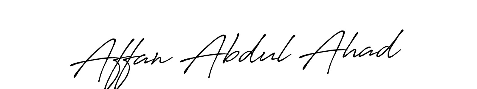 Create a beautiful signature design for name Affan Abdul Ahad. With this signature (Antro_Vectra_Bolder) fonts, you can make a handwritten signature for free. Affan Abdul Ahad signature style 7 images and pictures png