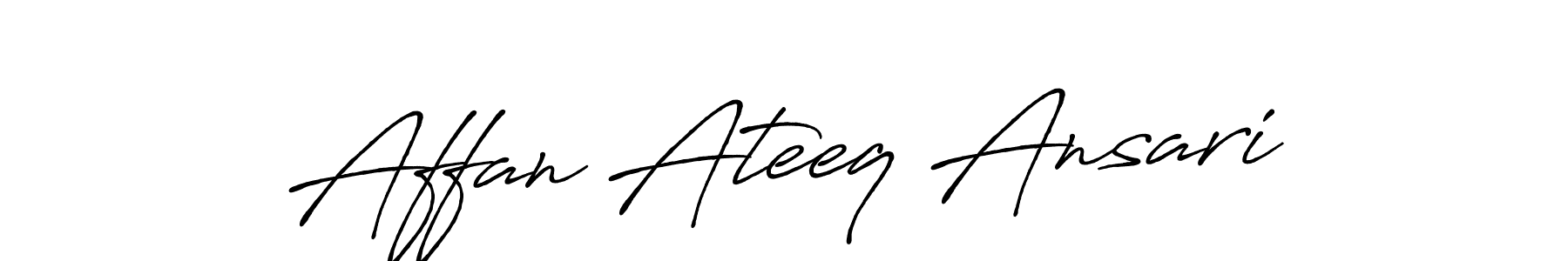 Create a beautiful signature design for name Affan Ateeq Ansari. With this signature (Antro_Vectra_Bolder) fonts, you can make a handwritten signature for free. Affan Ateeq Ansari signature style 7 images and pictures png