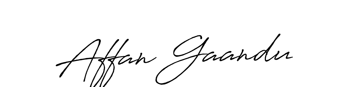 Design your own signature with our free online signature maker. With this signature software, you can create a handwritten (Antro_Vectra_Bolder) signature for name Affan Gaandu. Affan Gaandu signature style 7 images and pictures png