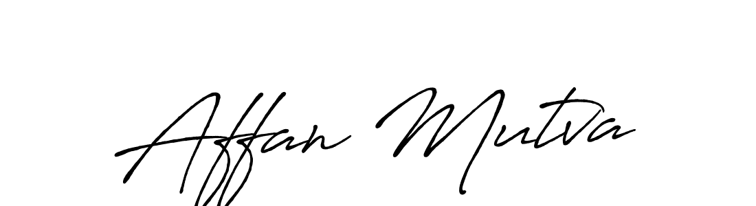 You should practise on your own different ways (Antro_Vectra_Bolder) to write your name (Affan Mutva) in signature. don't let someone else do it for you. Affan Mutva signature style 7 images and pictures png