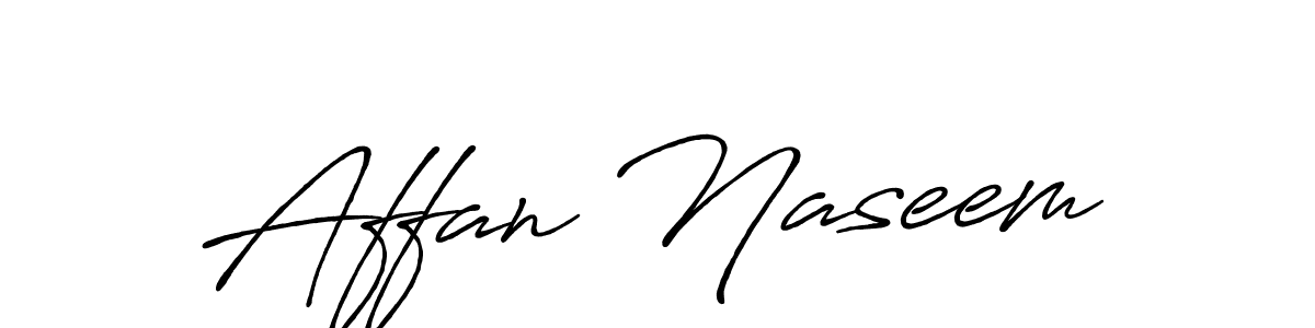 Make a beautiful signature design for name Affan Naseem. With this signature (Antro_Vectra_Bolder) style, you can create a handwritten signature for free. Affan Naseem signature style 7 images and pictures png