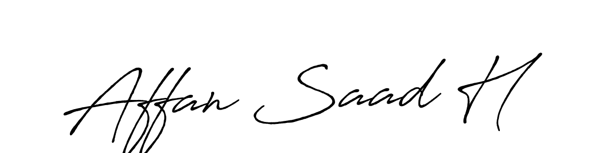 Similarly Antro_Vectra_Bolder is the best handwritten signature design. Signature creator online .You can use it as an online autograph creator for name Affan Saad H. Affan Saad H signature style 7 images and pictures png