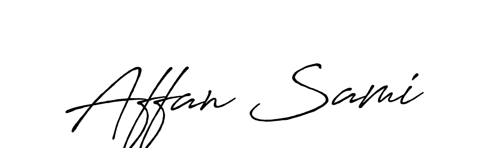 How to make Affan Sami name signature. Use Antro_Vectra_Bolder style for creating short signs online. This is the latest handwritten sign. Affan Sami signature style 7 images and pictures png