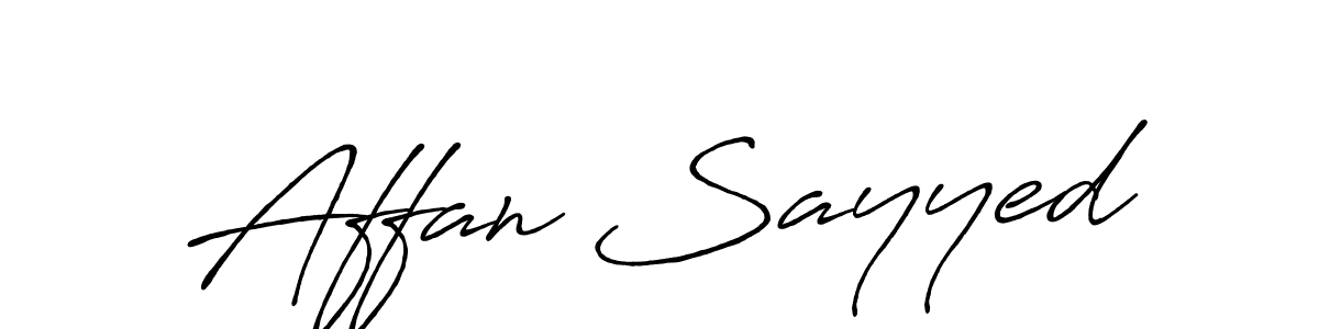 Create a beautiful signature design for name Affan Sayyed. With this signature (Antro_Vectra_Bolder) fonts, you can make a handwritten signature for free. Affan Sayyed signature style 7 images and pictures png