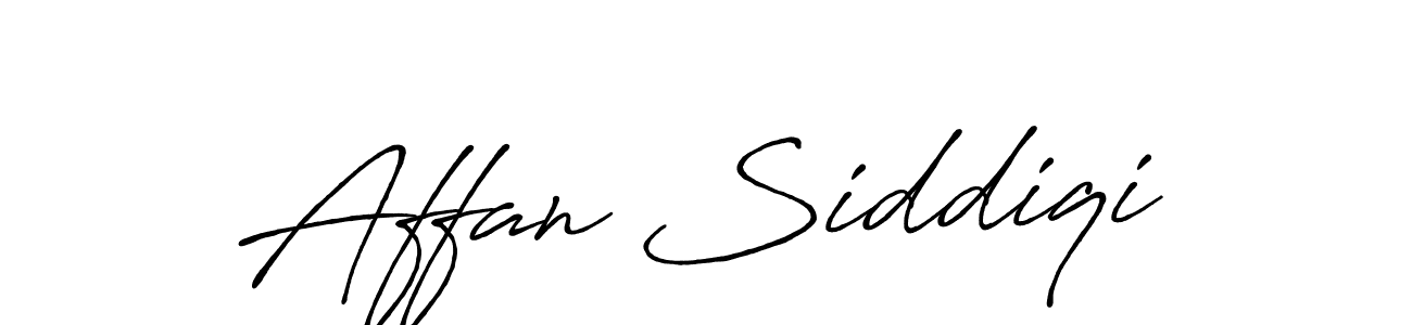 Use a signature maker to create a handwritten signature online. With this signature software, you can design (Antro_Vectra_Bolder) your own signature for name Affan Siddiqi. Affan Siddiqi signature style 7 images and pictures png