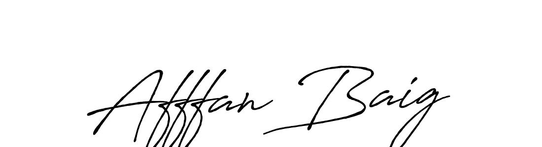 Afffan Baig stylish signature style. Best Handwritten Sign (Antro_Vectra_Bolder) for my name. Handwritten Signature Collection Ideas for my name Afffan Baig. Afffan Baig signature style 7 images and pictures png