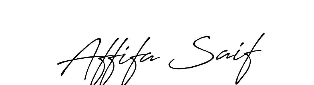 Make a beautiful signature design for name Affifa Saif. With this signature (Antro_Vectra_Bolder) style, you can create a handwritten signature for free. Affifa Saif signature style 7 images and pictures png