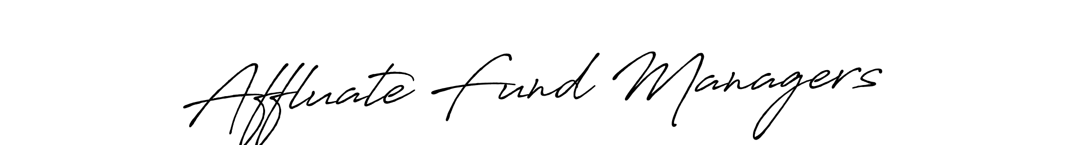 Create a beautiful signature design for name Affluate Fund Managers. With this signature (Antro_Vectra_Bolder) fonts, you can make a handwritten signature for free. Affluate Fund Managers signature style 7 images and pictures png