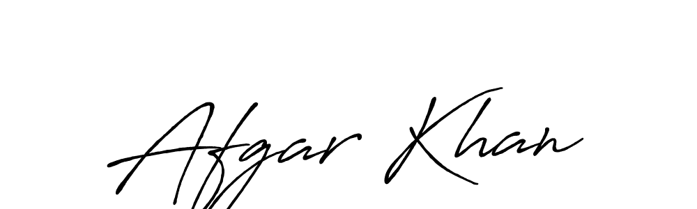 How to make Afgar Khan name signature. Use Antro_Vectra_Bolder style for creating short signs online. This is the latest handwritten sign. Afgar Khan signature style 7 images and pictures png