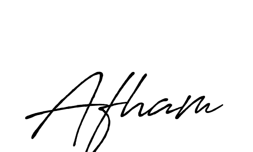 Create a beautiful signature design for name Afham. With this signature (Antro_Vectra_Bolder) fonts, you can make a handwritten signature for free. Afham signature style 7 images and pictures png