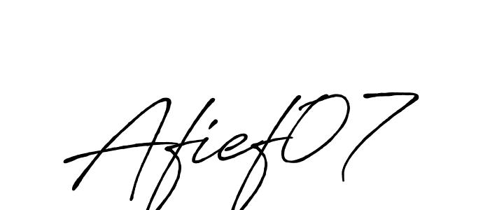 Use a signature maker to create a handwritten signature online. With this signature software, you can design (Antro_Vectra_Bolder) your own signature for name Afief07. Afief07 signature style 7 images and pictures png