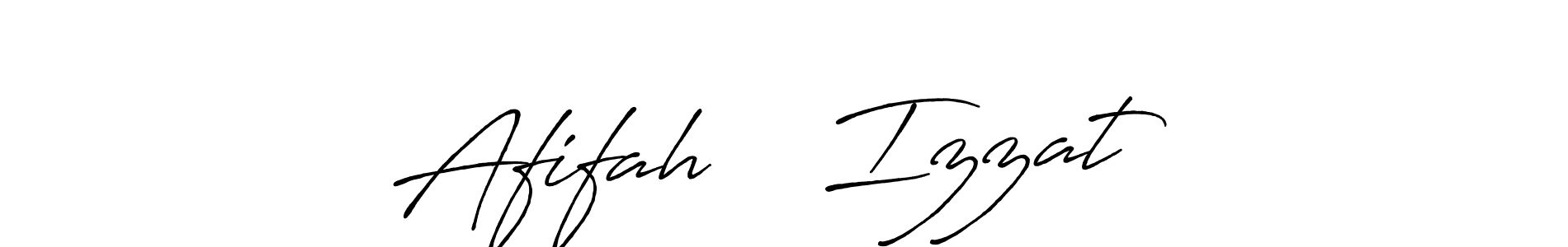 How to make Afifah ❤️ Izzat name signature. Use Antro_Vectra_Bolder style for creating short signs online. This is the latest handwritten sign. Afifah ❤️ Izzat signature style 7 images and pictures png