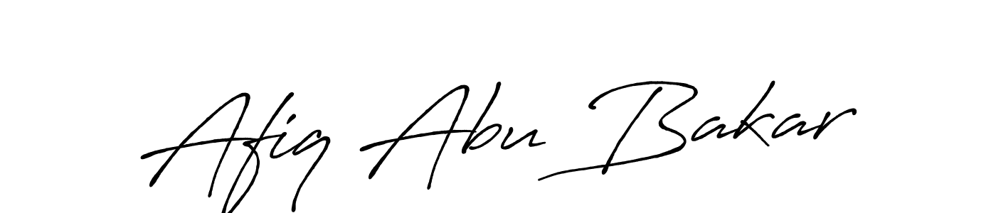 Antro_Vectra_Bolder is a professional signature style that is perfect for those who want to add a touch of class to their signature. It is also a great choice for those who want to make their signature more unique. Get Afiq Abu Bakar name to fancy signature for free. Afiq Abu Bakar signature style 7 images and pictures png