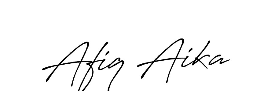 Also You can easily find your signature by using the search form. We will create Afiq Aika name handwritten signature images for you free of cost using Antro_Vectra_Bolder sign style. Afiq Aika signature style 7 images and pictures png