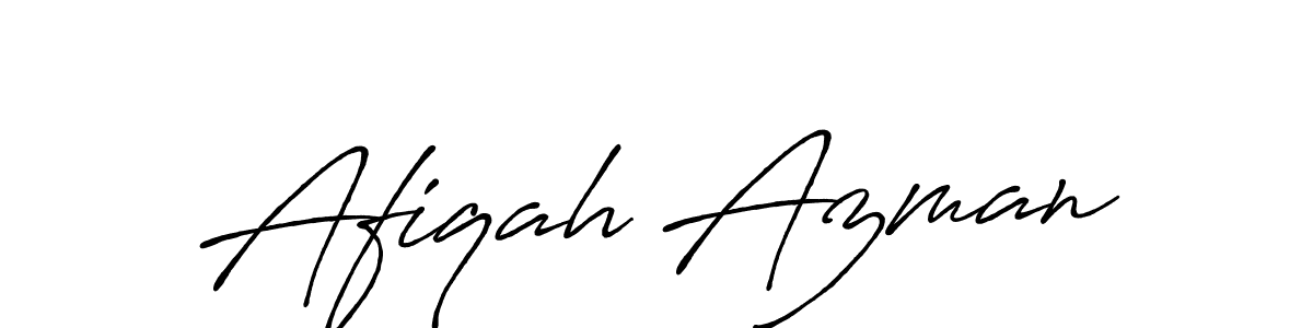 Antro_Vectra_Bolder is a professional signature style that is perfect for those who want to add a touch of class to their signature. It is also a great choice for those who want to make their signature more unique. Get Afiqah Azman name to fancy signature for free. Afiqah Azman signature style 7 images and pictures png