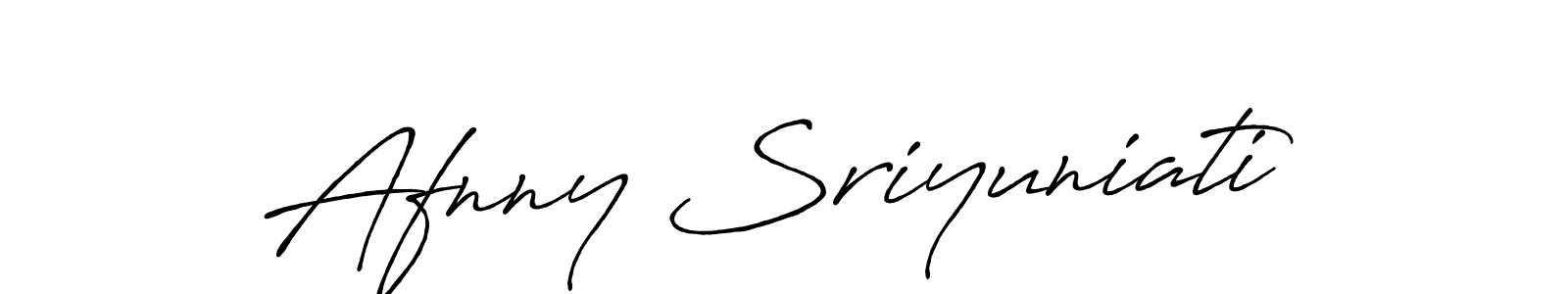 Create a beautiful signature design for name Afnny Sriyuniati. With this signature (Antro_Vectra_Bolder) fonts, you can make a handwritten signature for free. Afnny Sriyuniati signature style 7 images and pictures png