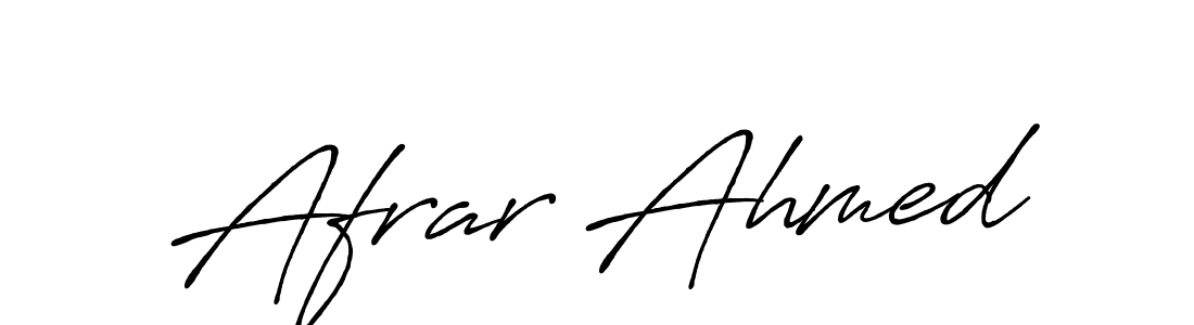 Make a beautiful signature design for name Afrar Ahmed. With this signature (Antro_Vectra_Bolder) style, you can create a handwritten signature for free. Afrar Ahmed signature style 7 images and pictures png