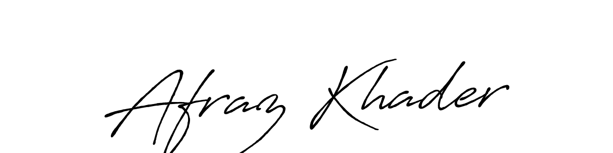 Make a beautiful signature design for name Afraz Khader. With this signature (Antro_Vectra_Bolder) style, you can create a handwritten signature for free. Afraz Khader signature style 7 images and pictures png