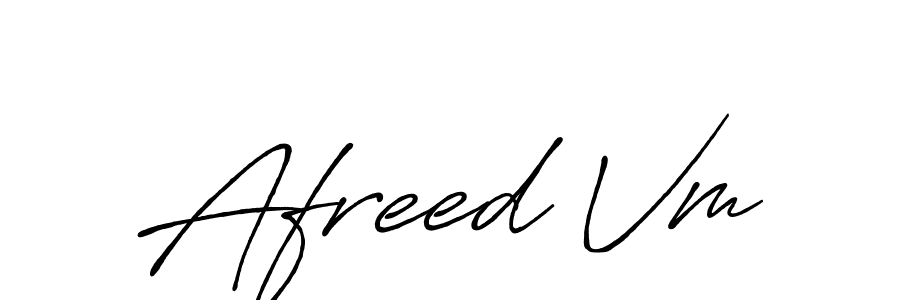 Design your own signature with our free online signature maker. With this signature software, you can create a handwritten (Antro_Vectra_Bolder) signature for name Afreed Vm. Afreed Vm signature style 7 images and pictures png