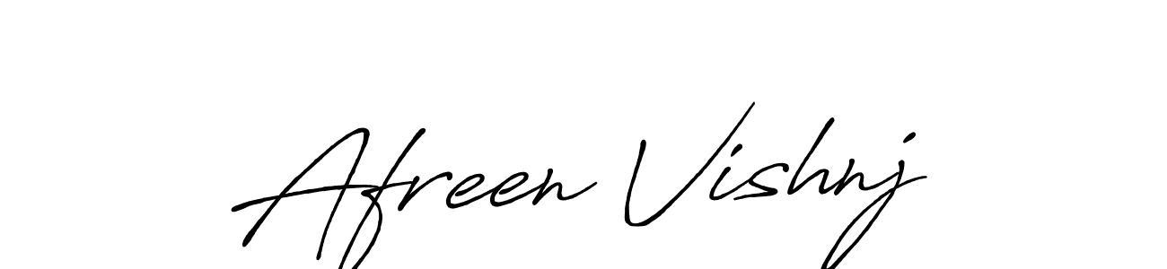 Afreen Vishnj stylish signature style. Best Handwritten Sign (Antro_Vectra_Bolder) for my name. Handwritten Signature Collection Ideas for my name Afreen Vishnj. Afreen Vishnj signature style 7 images and pictures png