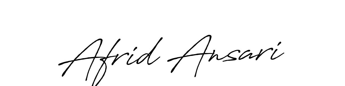 Create a beautiful signature design for name Afrid Ansari. With this signature (Antro_Vectra_Bolder) fonts, you can make a handwritten signature for free. Afrid Ansari signature style 7 images and pictures png
