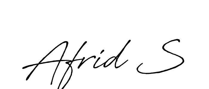 Make a beautiful signature design for name Afrid S. With this signature (Antro_Vectra_Bolder) style, you can create a handwritten signature for free. Afrid S signature style 7 images and pictures png