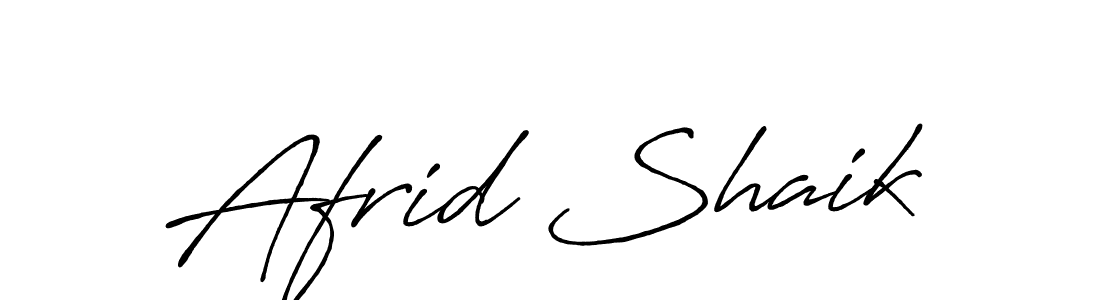 Create a beautiful signature design for name Afrid Shaik. With this signature (Antro_Vectra_Bolder) fonts, you can make a handwritten signature for free. Afrid Shaik signature style 7 images and pictures png