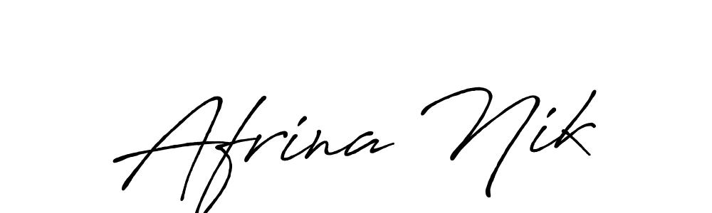 You should practise on your own different ways (Antro_Vectra_Bolder) to write your name (Afrina Nik) in signature. don't let someone else do it for you. Afrina Nik signature style 7 images and pictures png