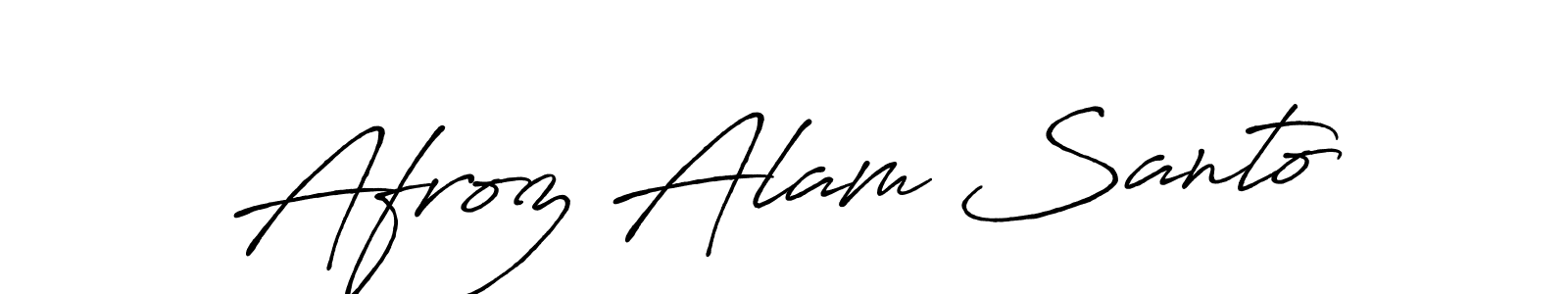 Use a signature maker to create a handwritten signature online. With this signature software, you can design (Antro_Vectra_Bolder) your own signature for name Afroz Alam Santo. Afroz Alam Santo signature style 7 images and pictures png