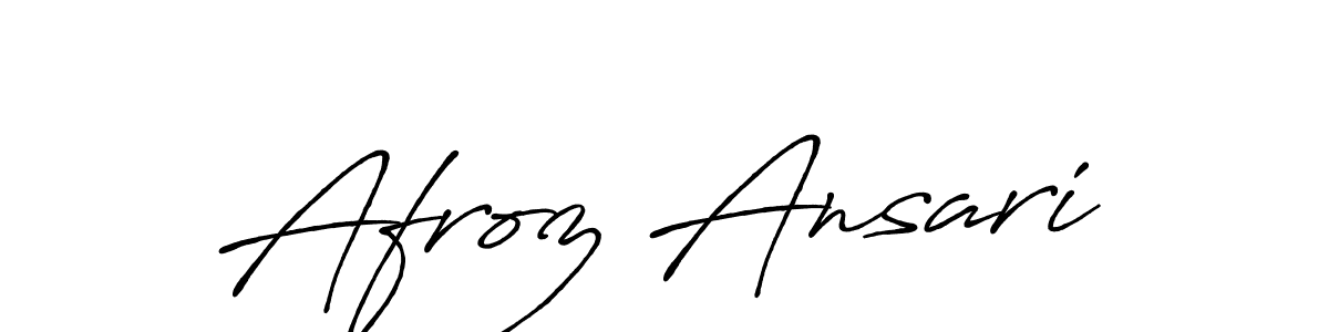 How to make Afroz Ansari name signature. Use Antro_Vectra_Bolder style for creating short signs online. This is the latest handwritten sign. Afroz Ansari signature style 7 images and pictures png